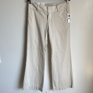 New With Tags, Gap Low Waisted Wide Leg Cream Pants, Size 4, 100% cotton